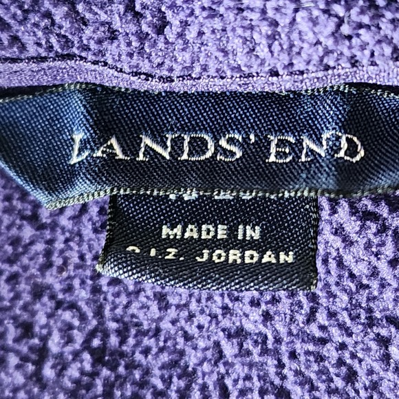 Lands End Fleece Jacket Women XL Polartec Full Zip Sweater Purple Hiking Ski - Picture 6 of 16